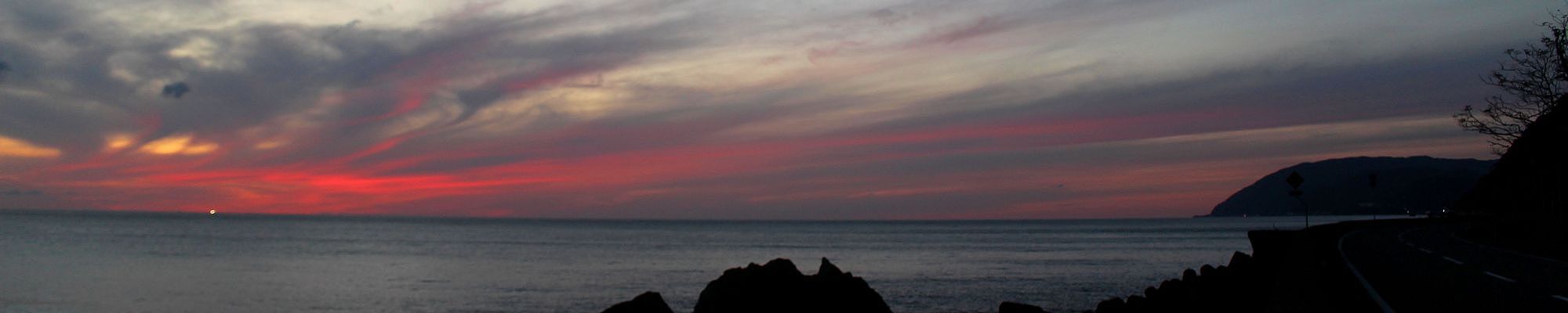 福井県河野海岸の夕焼け